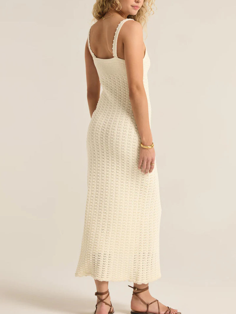 Eleena Knit Crochet Midi Dress
